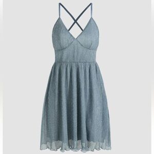 Glittery Blue Mini Dress